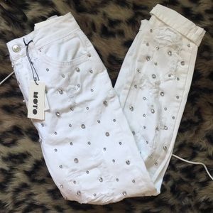 Topshop Gem Ripped Mom Jeans
